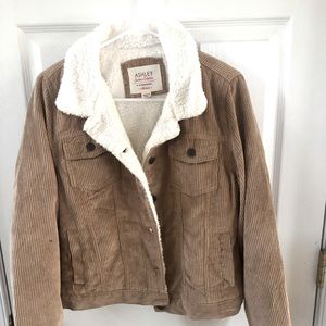 Corduroy Coat with Fur Interior